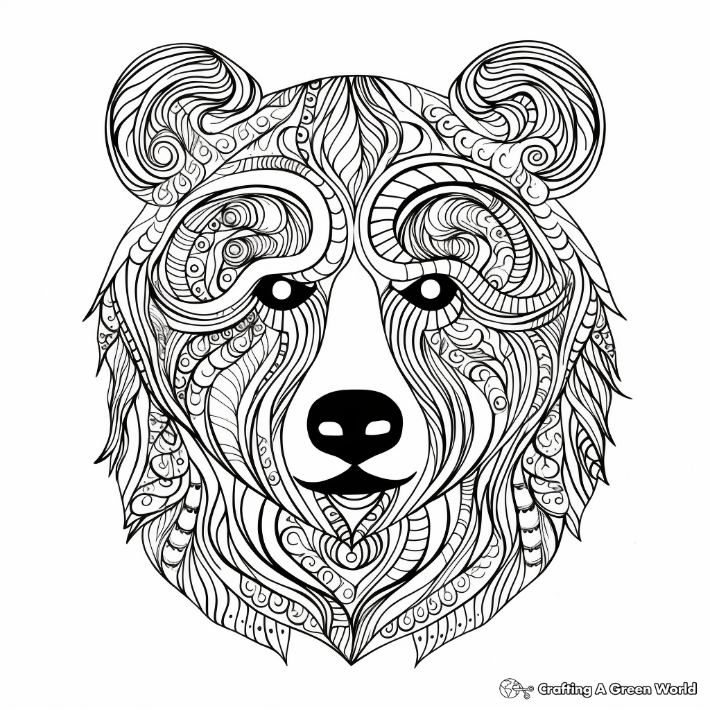 Printable Abstract Bear Coloring Pages for Artists 2