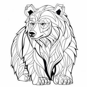 Printable Abstract Bear Coloring Pages for Artists 3