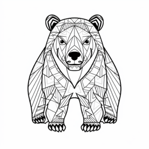 Printable Abstract Bear Coloring Pages for Artists 4