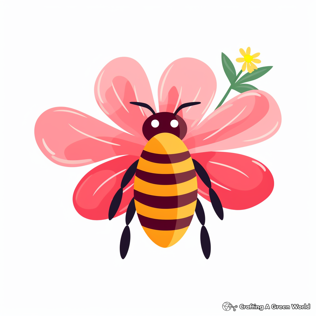 Printable Abstract Bee and Poppy Coloring Pages for Artists 2