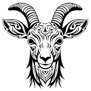 Printable Abstract Bighorn Sheep Coloring Pages for Artists 2