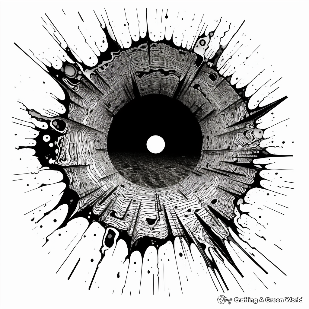 Printable Abstract Black Hole Coloring Pages for Artists 1