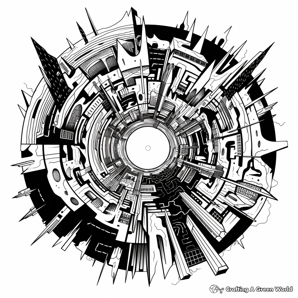Printable Abstract Black Hole Coloring Pages for Artists 4