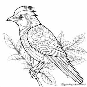 Printable Abstract Blue Jay Coloring Pages for Artists 4