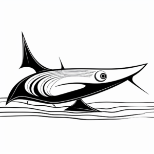 Printable Abstract Blue Whale Coloring Pages for Artists 3