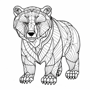 Printable Abstract Brown Bear Coloring Pages 2