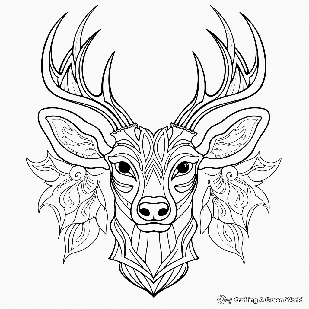 Printable Abstract Buck Coloring Pages for Artists 1