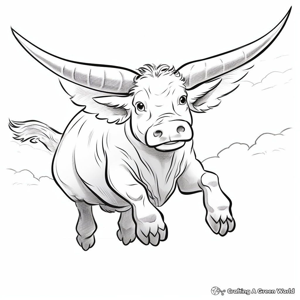 Printable Abstract Bucking Bull Coloring Pages for Artists 1