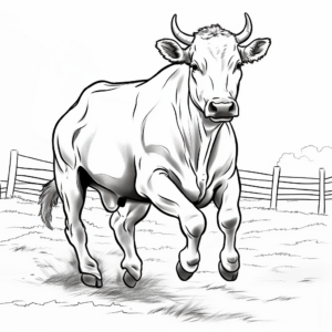 Printable Abstract Bucking Bull Coloring Pages for Artists 2