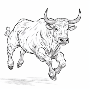 Printable Abstract Bucking Bull Coloring Pages for Artists 3
