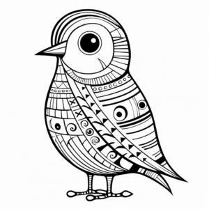 Printable Abstract Budgie Coloring Pages for Artists 1