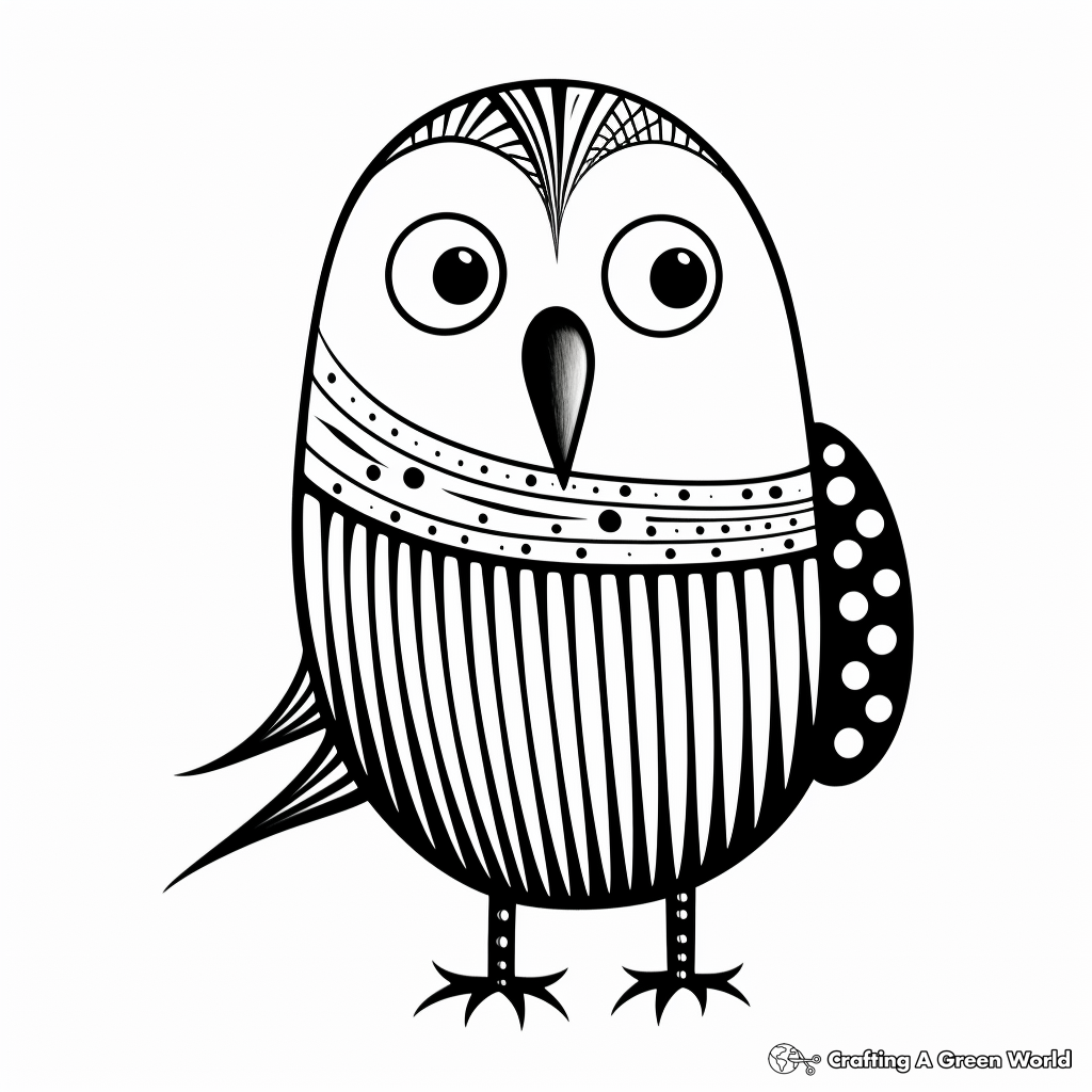 Printable Abstract Budgie Coloring Pages for Artists 3