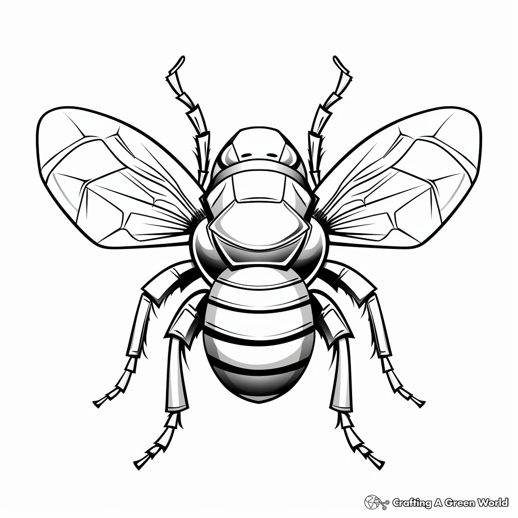 Printable Abstract Bumblebee Coloring Pages for Artists 1