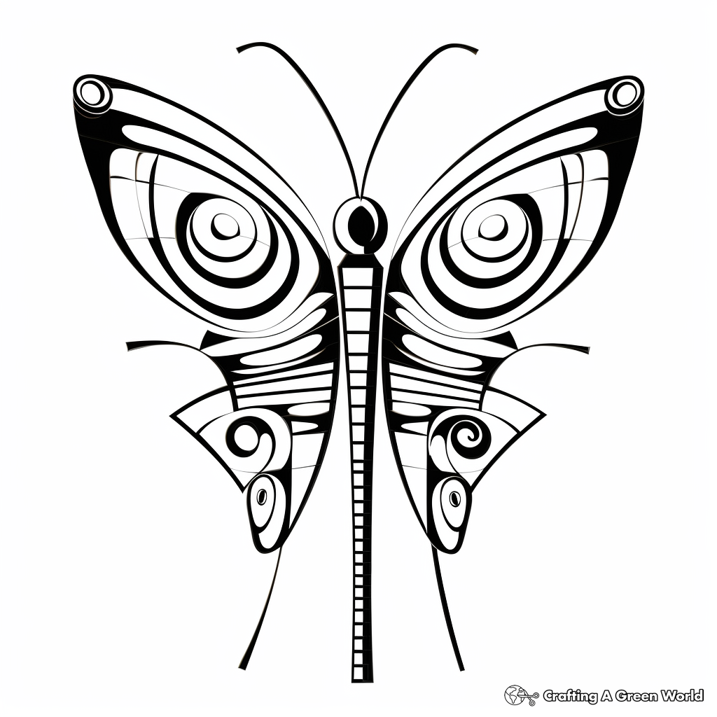 Printable Abstract Butterfly Coloring Pages for Artists 4