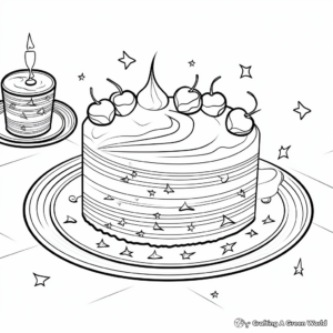 Printable Abstract Cake Design Coloring Pages 3