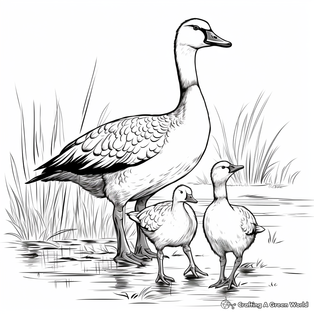 Printable Abstract Canada Geese Coloring Sheets 4