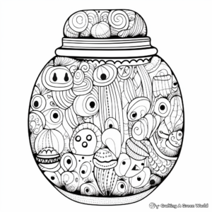 Printable Abstract Candy Jar Coloring Pages for Artists 4