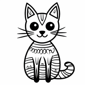 Printable Abstract Cat Coloring Pages for Artists 2
