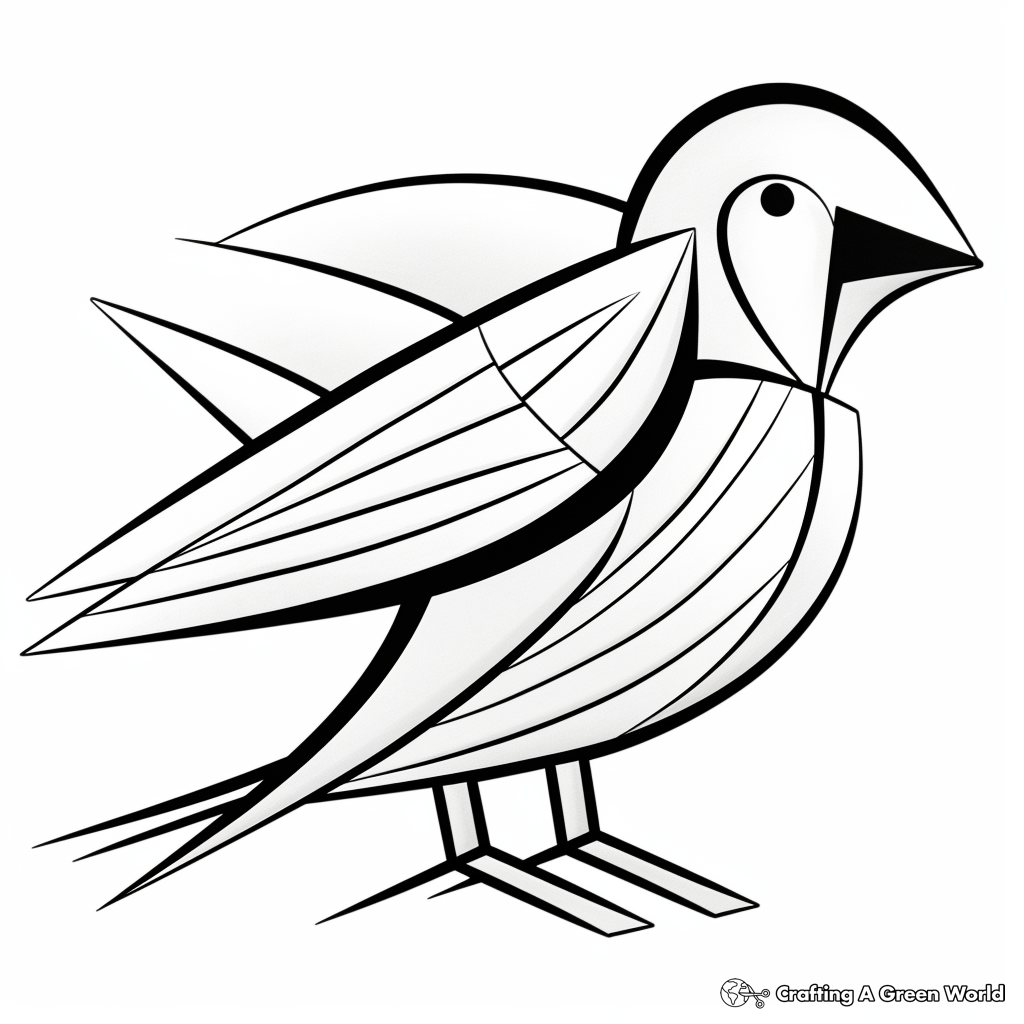 Printable Abstract Chickadee Coloring Pages for Artists 4