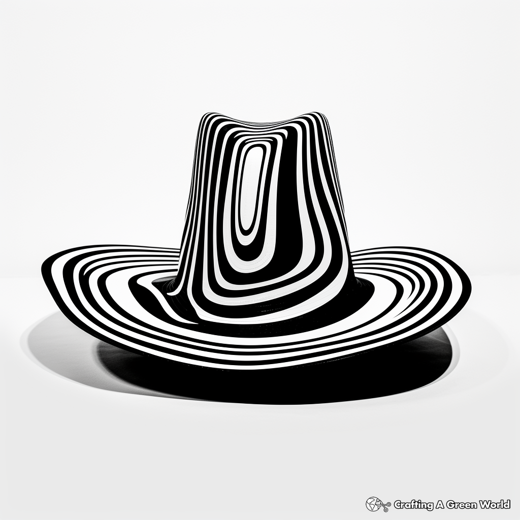 Printable Abstract Cowboy Hat Coloring Pages for Artists 4