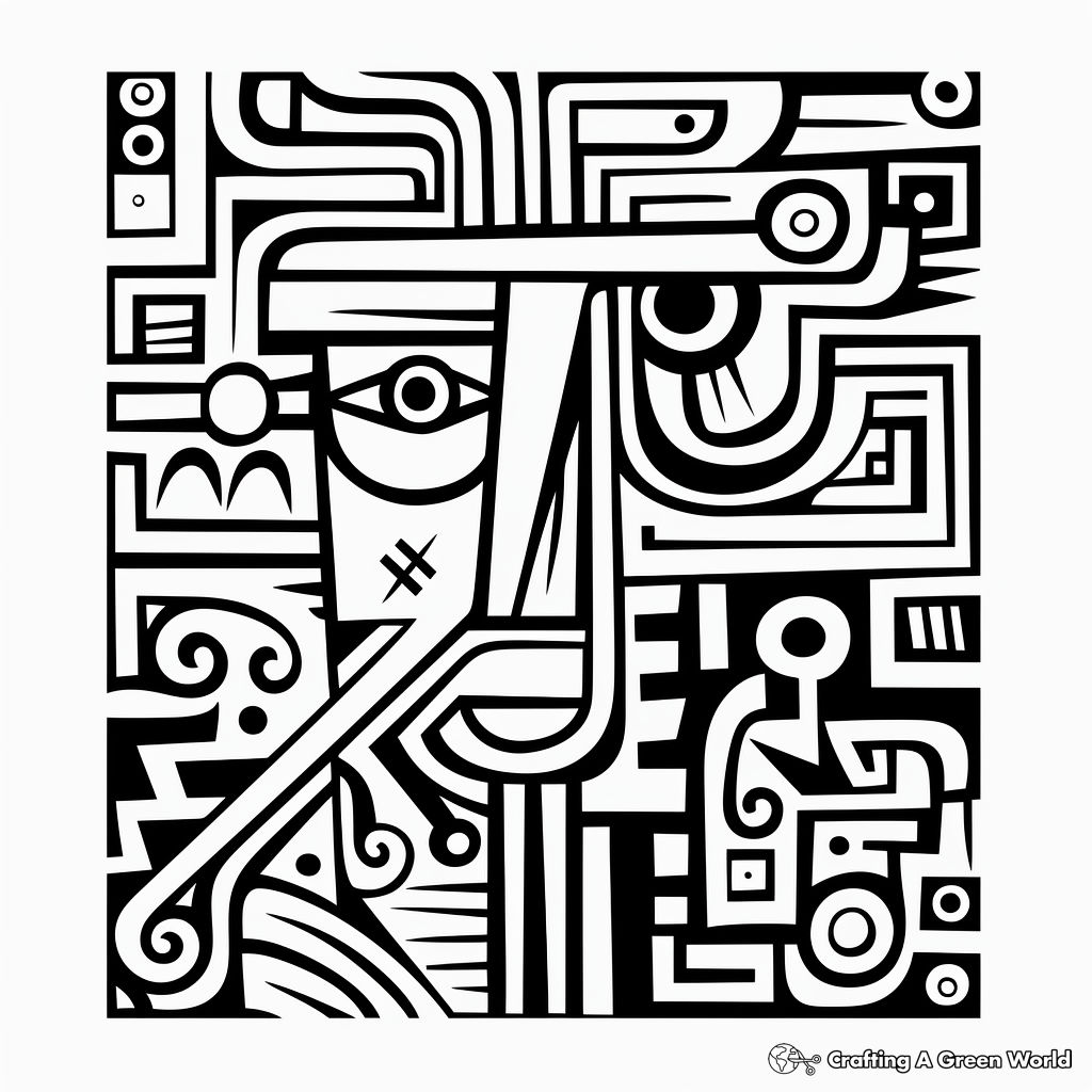 Printable Abstract Cross Coloring Pages for Artists 1