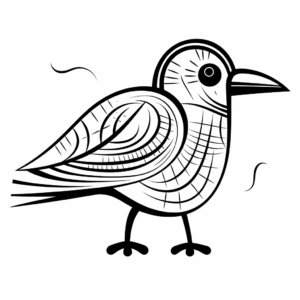 Printable Abstract Crow Coloring Pages for Artists 2