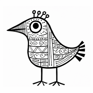 Printable Abstract Crow Coloring Pages for Artists 4