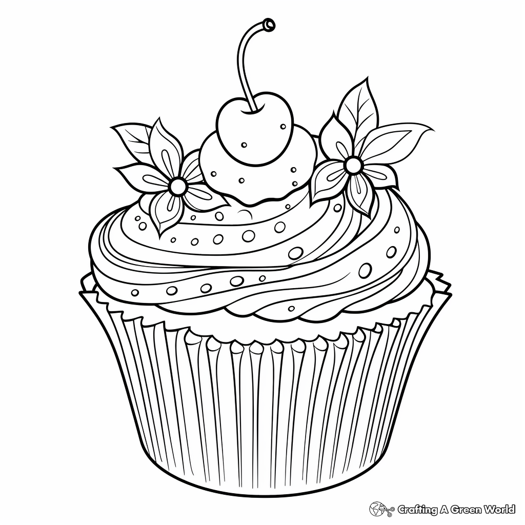 Printable Abstract Cupcake Coloring Pages for Artists 2