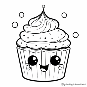 Printable Abstract Cupcake Coloring Pages for Artists 3