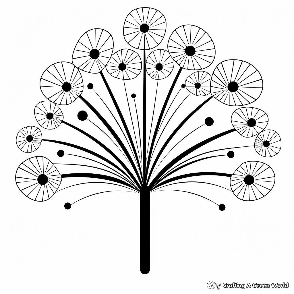Printable Abstract Dandelion Coloring Pages for Artists 2