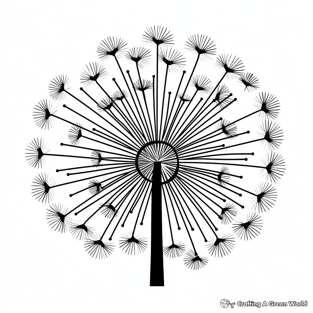 Printable Abstract Dandelion Coloring Pages for Artists 3