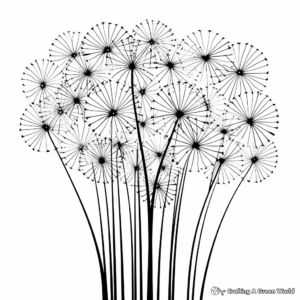 Printable Abstract Dandelion Coloring Pages for Artists 4