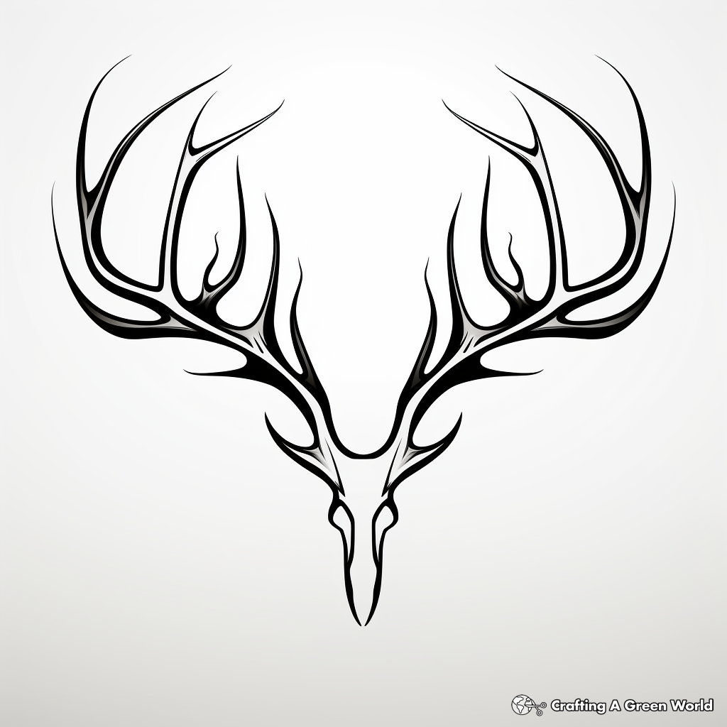 Printable Abstract Deer Antler Coloring Pages for Artists 1