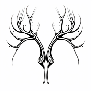 Printable Abstract Deer Antler Coloring Pages for Artists 3
