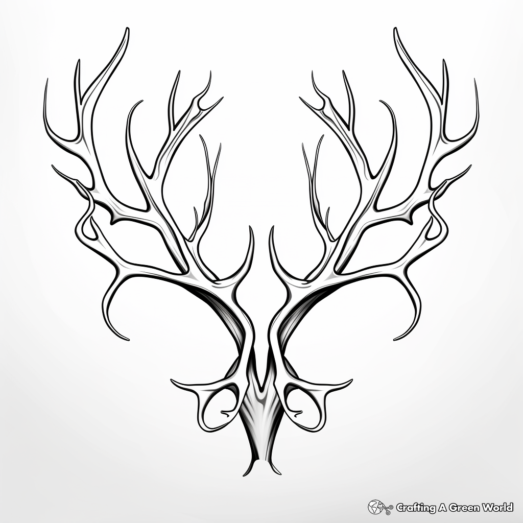 Printable Abstract Deer Antler Coloring Pages for Artists 4