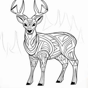 Printable Abstract Deer Coloring Pages for Artists 2