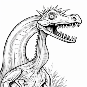 Printable Abstract Dilophosaurus Coloring Pages for Artists 2