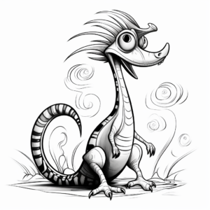 Printable Abstract Dilophosaurus Coloring Pages for Artists 3