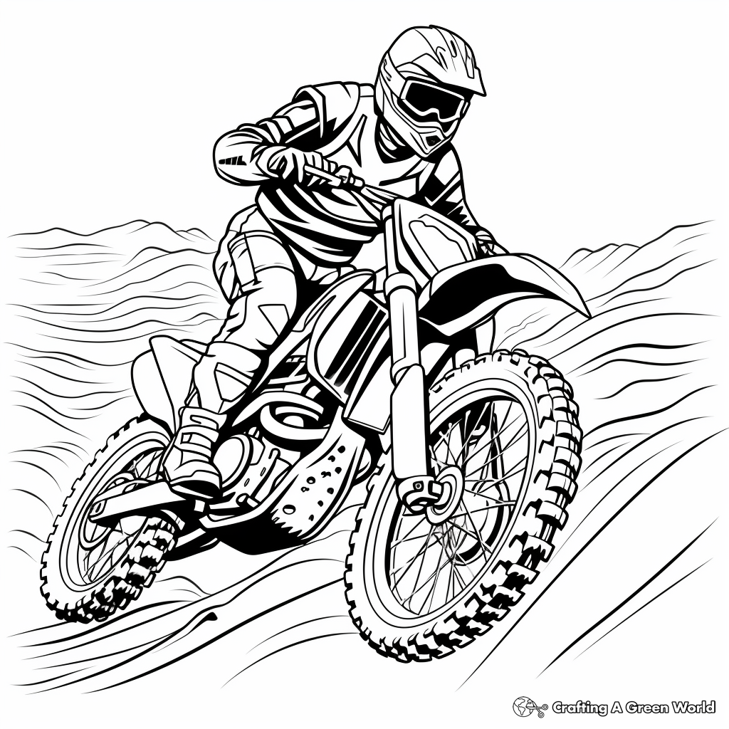 Printable Abstract Dirt Bike Coloring Pages for Artists 1