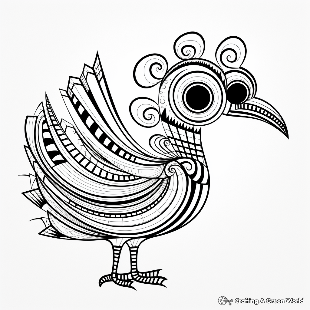 Printable Abstract Dodo Bird Coloring Pages for Artists 1