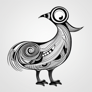 Printable Abstract Dodo Bird Coloring Pages for Artists 3