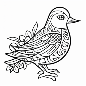 Printable Abstract Dove Coloring Pages for Artists 1