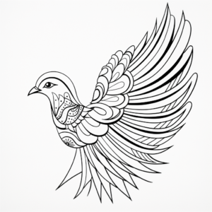 Printable Abstract Dove Coloring Pages for Artists 2