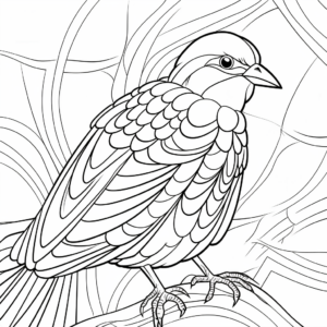 Printable Abstract Dove Coloring Pages for Artists 3