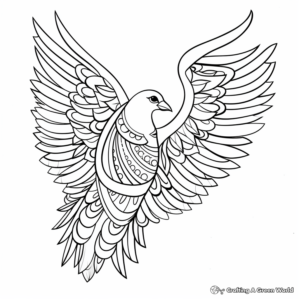 Printable Abstract Dove Coloring Pages for Artists 4