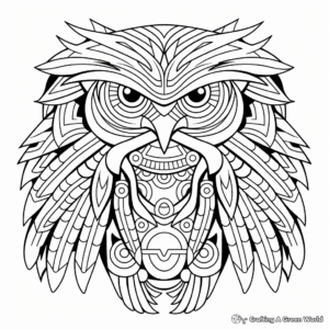 Printable Abstract Eagle Coloring Pages for Artists 1