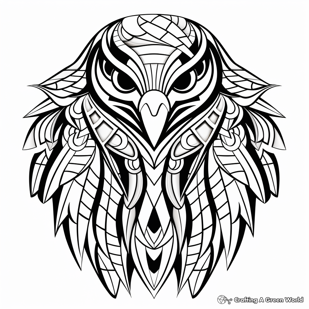 Printable Abstract Eagle Coloring Pages for Artists 3