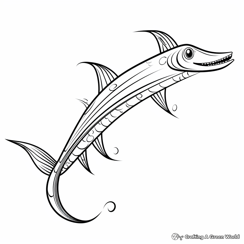 Printable Abstract Elasmosaurus Coloring Pages for Artists 1