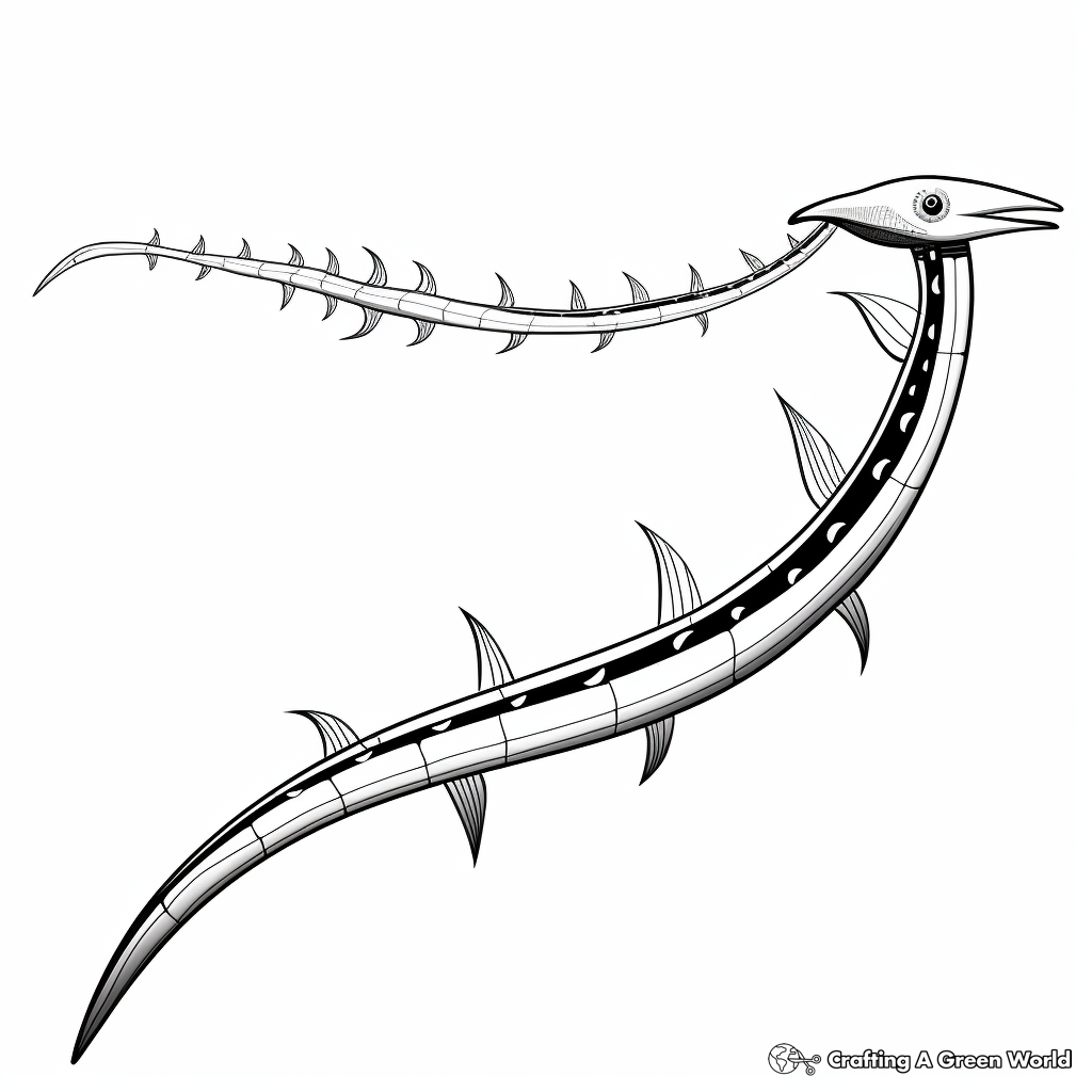 Printable Abstract Elasmosaurus Coloring Pages for Artists 2