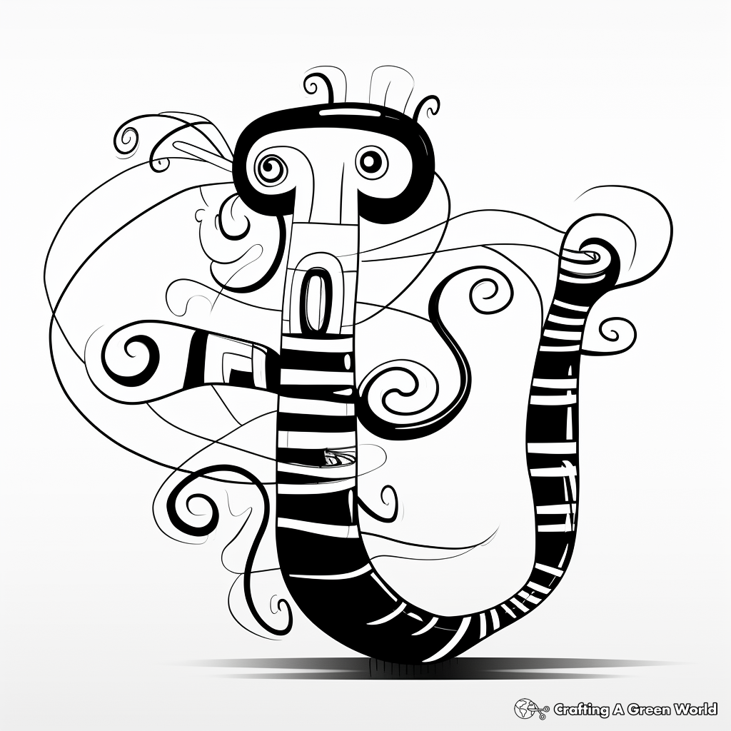 Printable Abstract Electric Eel Coloring Pages for Artists 1